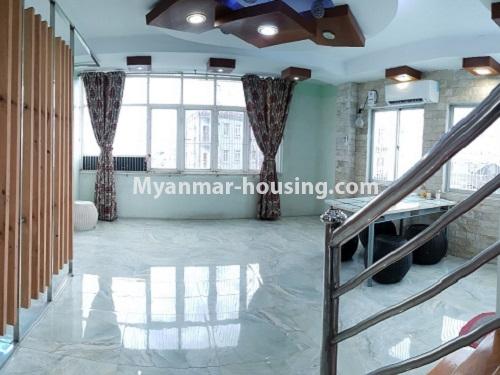 Myanmar real estate - for rent property - No.4025 - Penthouse and 8 floor for rent in Yae Kyaw Street. - hall view 