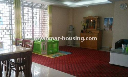 ミャンマー不動産 - 賃貸物件 - No.4364 - Yae Kyaw Complex condo room for rent in Pazundaung! - another view of living room