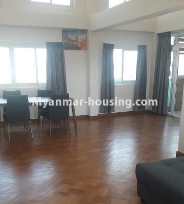 Myanmar real estate - for rent property - No.4435 - Pent house with nice view and will full facilities for rent in Sin Oh Tan, Latha! - dining area