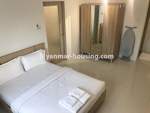 Myanmar real estate - for rent property - No.4440 - Serviced room studio type with full facilities for rent in Dagon Township. - bedroom view