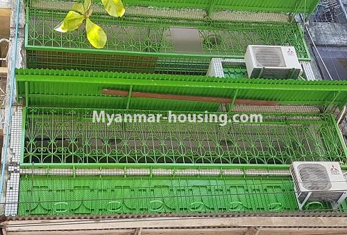 Myanmar real estate - for rent property - No.4441 - Two level apartment for offive option or residential option for many staff for rent in Downtown!  - balcony view
