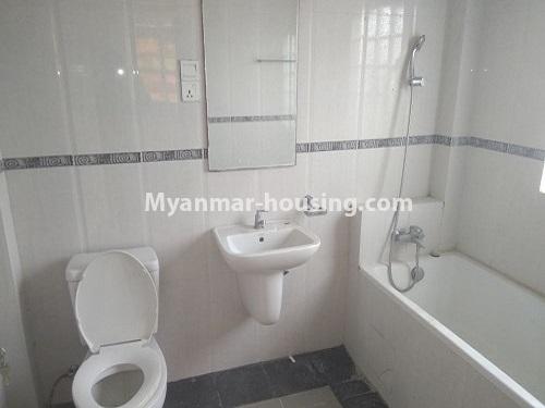 Myanmar real estate - for rent property - No.4445 - Three Sorey Landed house for rent in Baw Ga Street, North Dagon! - master bedroom bathroom