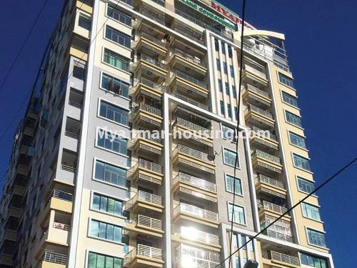 Myanmar real estate - for rent property - No.4459 - Ground floor with mezzanine for office or business investment for rent in Mingalar Taung Nyunt! - upper view of the building