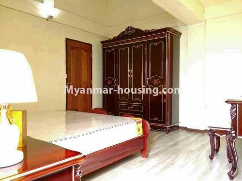 缅甸房地产 - 出租物件 - No.4503 - Top floor condominium room with full furniture for rent in South Okkalapa! - another view of master bedroom