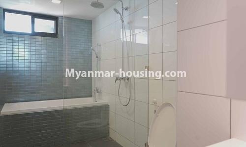 Myanmar real estate - for rent property - No.4513 - Standard decorated Serene condominium room for rent in South Okkalapa! - bathroom 