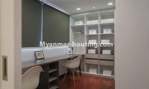 Myanmar real estate - for rent property - No.4513 - Standard decorated Serene condominium room for rent in South Okkalapa! - study room view