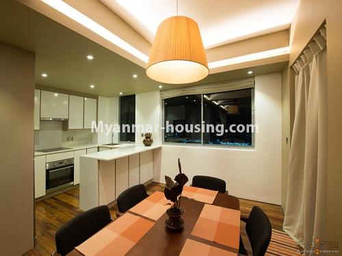 Myanmar real estate - for rent property - No.4515 - New standard condominium penthouse with full facilities in Mandalay! - only dining area and kitchen