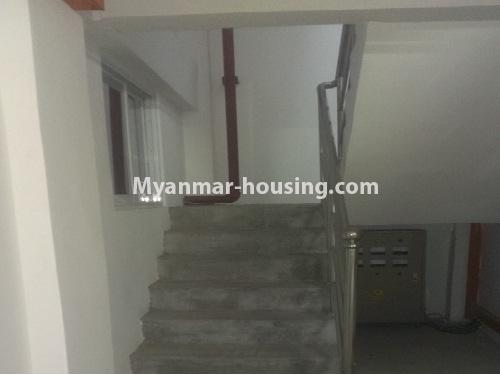 Myanmar real estate - for rent property - No.4566 - Newly built 8 storey mini condominium for rent in Kyeemyintdaing! - stair view