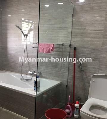 Myanmar real estate - for rent property - No.4577 - Nice furnished Diamond Crown Condominium room for rent in Dagon! - bathroom 1 view