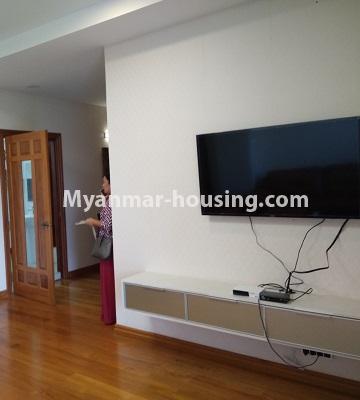 Myanmar real estate - for rent property - No.4577 - Nice furnished Diamond Crown Condominium room for rent in Dagon! - another living room view