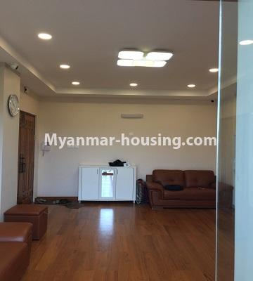 Myanmar real estate - for rent property - No.4577 - Nice furnished Diamond Crown Condominium room for rent in Dagon! - living room hall view