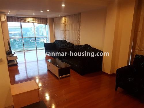 Myanmar real estate - for rent property - No.4584 - High floor Shwe Hin Thar Condominium room for rent in Hlaing! - master bedroom view