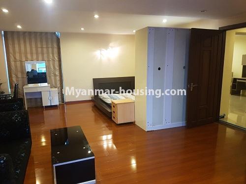 Myanmar real estate - for rent property - No.4584 - High floor Shwe Hin Thar Condominium room for rent in Hlaing! - another view of master bedroom