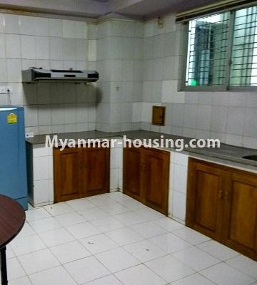 Myanmar real estate - for rent property - No.4586 - Furnished Lamin Thar Yar Condominium room for rent in Mingalar Taung Nyunt! - kitchen view