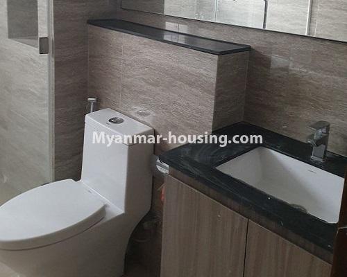 Myanmar real estate - for rent property - No.4588 - Kan Thar Yar Residential Condominium room for rent near Kan Daw Gyi Park! - bathroom 1 view