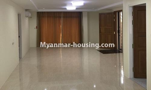 Myanmar real estate - for rent property - No.4598 - Newly built Condominium room for rent near Hladan Junction, Kamaryut! - another view of livng room