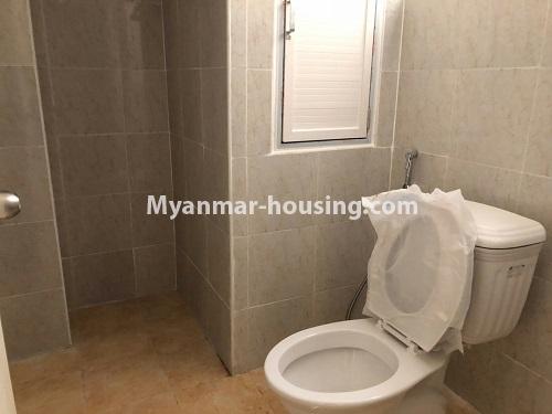 Myanmar real estate - for rent property - No.4621 - Two bedroom Royal Thiri Condominium room for rent in Insein! - toilet view