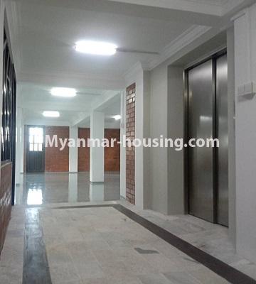 Myanmar real estate - for rent property - No.4651 - Six Storey Building with 18 bedrooms for rent in North Dagon! - hallway and lift view