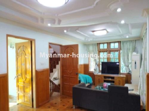 Myanmar real estate - for rent property - No.4698 - Three storey landed house for rent near Bayli Bridge, North Dagon! - living room view