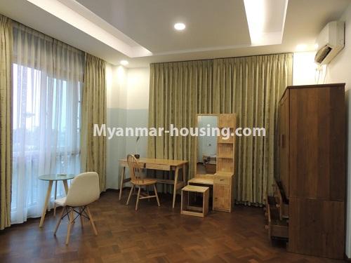 Myanmar real estate - for rent property - No.4699 - Furnished two bedroom Excellent Condominium room for rent in Dagon! - study room