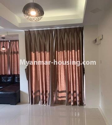 缅甸房地产 - 出租物件 - No.4719 - Furnished 1 BHK condominium room for rent in Sanchaung! - another view of living room