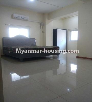Myanmar real estate - for rent property - No.4723 - Large 3 BHK condominium room for rent near Myaynigone! - master bedroom view