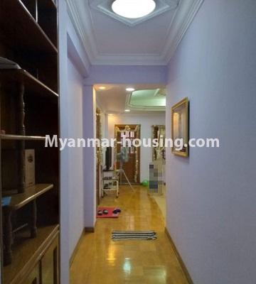 Myanmar real estate - for rent property - No.4732 - Furnished 2 BHK condominium room for rent in the centre of Yangon! - corridor view