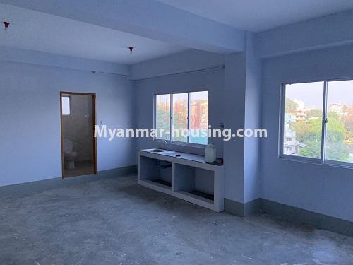 Myanmar real estate - for rent property - No.4743 - Large office room for rent on Kyeemyintdaing Road. - kitchen area view