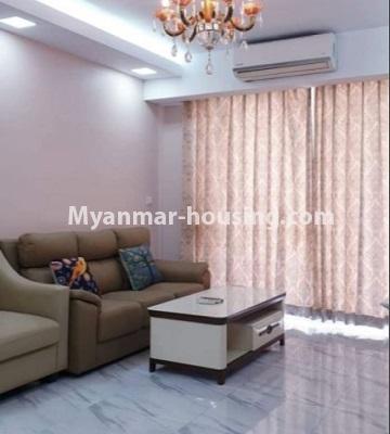 缅甸房地产 - 出租物件 - No.4759 - 3BHK unit in B Zone with nice decoration for rent in Star City, Thanlyin! - living room view