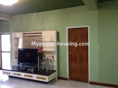 Myanmar real estate - for rent property - No.4767 - Fourth floor with full attic ( top floor) for rent in Shwe Sapel Yeik Mon Housing, Kamaryut! - living room view