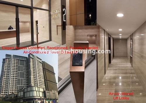 ミャンマー不動産 - 賃貸物件 - No.4769 - 2BHK Room in The Central Condominium for rent in Yankin! - building and building interior partition