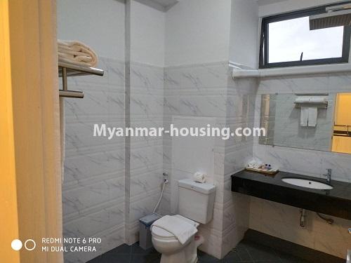 Myanmar real estate - for rent property - No.4770 - 1 BHK Myannandar Residence Serviced Room for rent in Yankin! - bathroom view