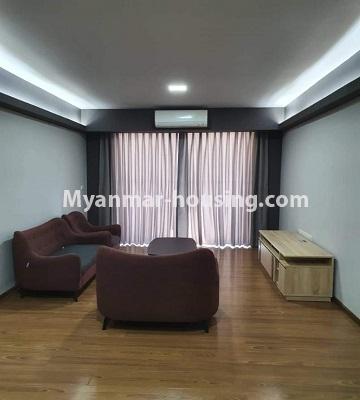 Myanmar real estate - for rent property - No.4774 - B Zone 3BHK unit in Star City, Thanlyin! - living room view