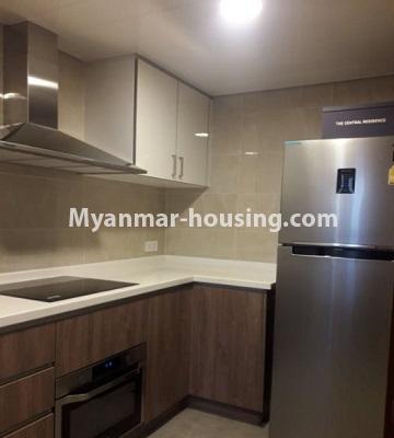 缅甸房地产 - 出租物件 - No.4785 - 2BHK Room in The Central Condominium for rent in Yankin! - kitchen view