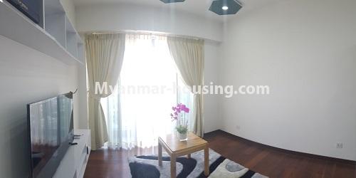 Myanmar real estate - for rent property - No.4810 - 2BHK Room in The Central Condominium for rent in Yankin! - living room view