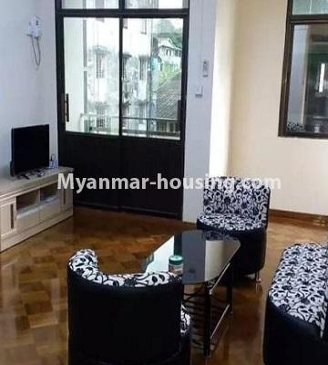 缅甸房地产 - 出租物件 - No.4812 - Furnished 2BR mini condominium room for rent in Sanchaung! - living room view
