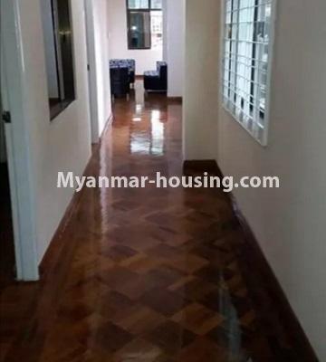 Myanmar real estate - for rent property - No.4812 - Furnished 2BR mini condominium room for rent in Sanchaung! - hall way view