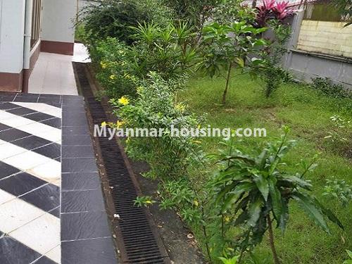 Myanmar real estate - for rent property - No.4823 - Two storey landed house for rent in Aung Chan Thar Housing, Thanlyin! - lawn view