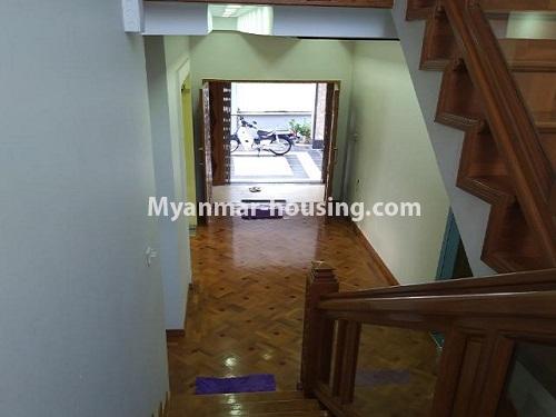 缅甸房地产 - 出租物件 - No.4823 - Two storey landed house for rent in Aung Chan Thar Housing, Thanlyin! - main entrance door