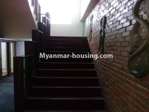 Myanmar real estate - for rent property - No.4836 - Two storey shop house for rent on Thitsar Road, South Okkalapa! - stairs view