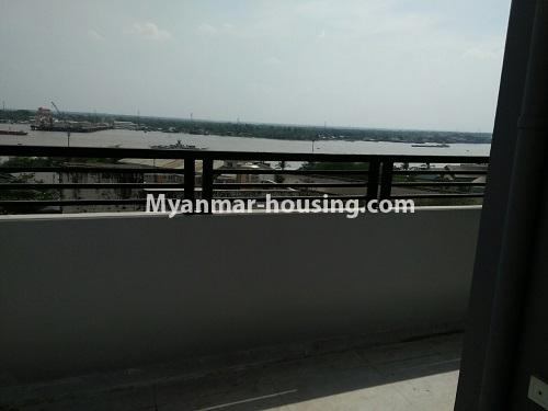 Myanmar real estate - for rent property - No.4839 -  River View Penthouse for rent in China Town, Yangon Downtown! - river view from balcony