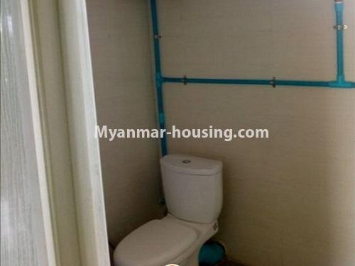 Myanmar real estate - for rent property - No.4860 - Fourth floor 3BHK Apartment room for rent near Laydaunkkan Road, Thin Gann Gyun! - toilet view