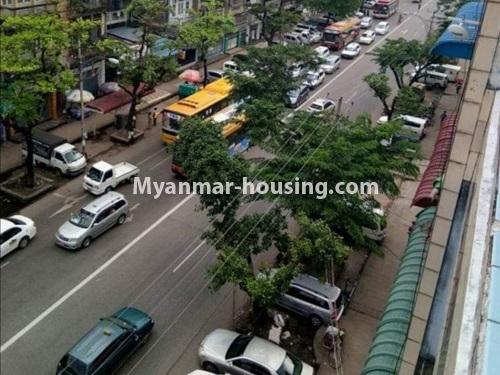 Myanmar real estate - for rent property - No.4874 - 7th Floor apartment room for rent on Thein Phyu Road! - road view from balcony