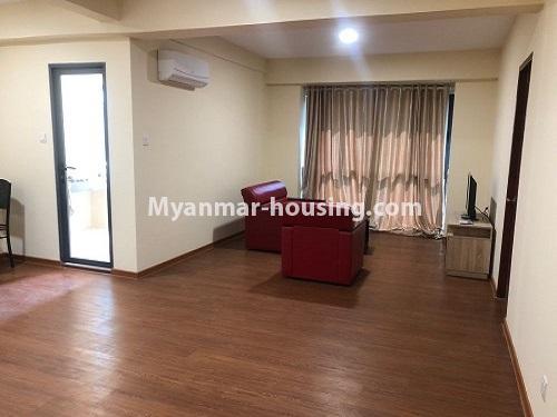 ミャンマー不動産 - 賃貸物件 - No.4884 - 2 BHK UBC condominium room for rent in Thin Gann Gyun! - another view of living room
