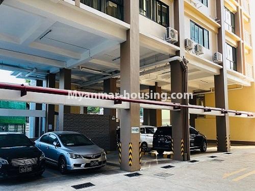 Myanmar real estate - for rent property - No.4884 - 2 BHK UBC condominium room for rent in Thin Gann Gyun! - car parking view