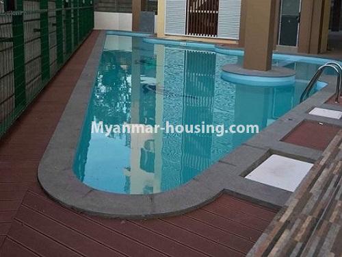 ミャンマー不動産 - 賃貸物件 - No.4884 - 2 BHK UBC condominium room for rent in Thin Gann Gyun! - another view of swimming pool