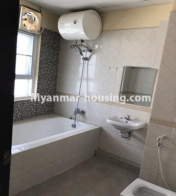Myanmar real estate - for rent property - No.4892 - Decorated and furnished Aung Chan Thar Codominium room for rent in Yankin! - master bedroom bathroom view