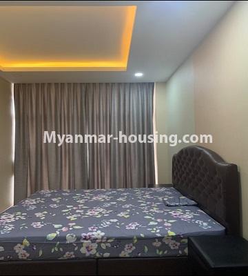 Myanmar real estate - for rent property - No.4895 - Furnished New Condominium Room in KBZ Tower for rent in Sanchaung! - another bedroom view