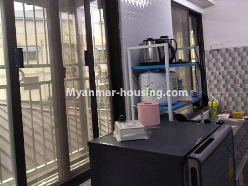 Myanmar real estate - for rent property - No.4920 - Neat and Tidy Mini Condominium Room for a couple or single near Myaynigone City Mart! - kitchen view