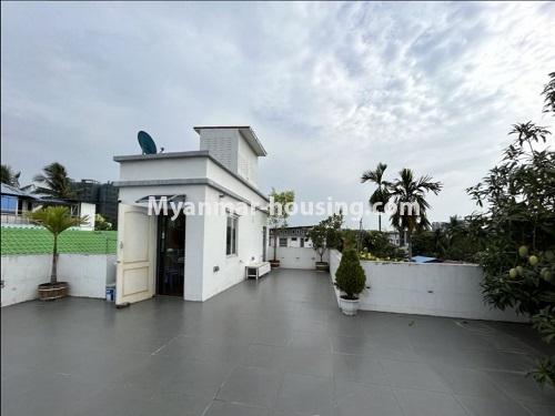 Myanmar real estate - for rent property - No.4927 - Landed House For Rent in Mayangone! - slab view of the rooftop 